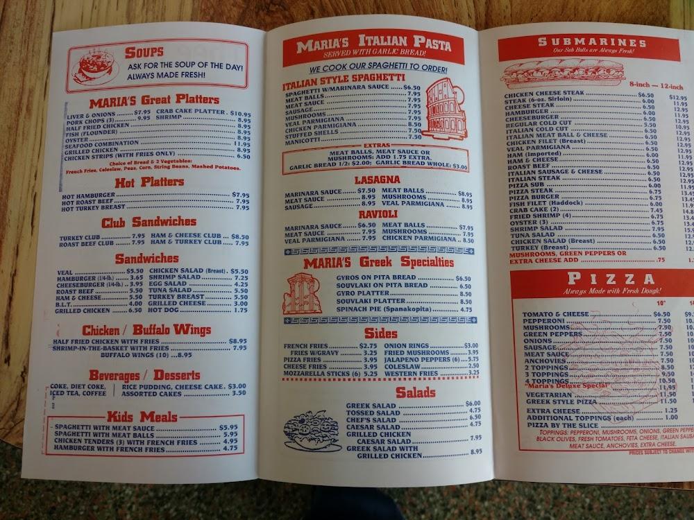 Maria's Carry Out Menu image 3